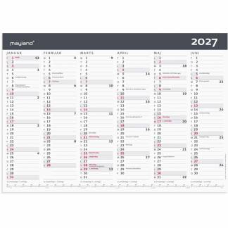 V&aelig;gkalender, Mayland, MODERNE, 419x297mm &aring;r: 2027, Flerfarvet,