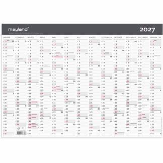 V&aelig;gkalender, Mayland, MODERNE, 419x297mm &aring;r: 2027, Flerfarvet,