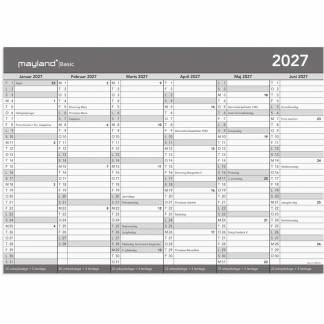 V&aelig;gkalender, Mayland, 418x297mm &aring;r: 2027, Gr&aring;,