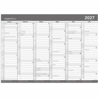 V&aelig;gkalender, Mayland, 417x796mm &aring;r: 2027, Gr&aring;,
