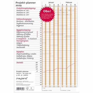 &Aring;rskalender, Mayland Projekt Planner 210x298mm &aring;r: 2029, Flerfarvet,