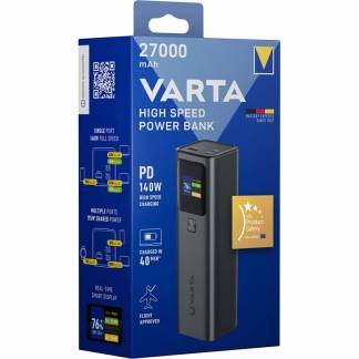 Powerbank, Varta High Speed, sort