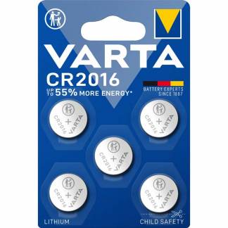 Knapcellebatteri, Varta, CR2016 pakke a 5 stk