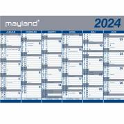 Mayland 2x6 mdr. vægkalender 70x100 cm i rør