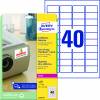 AVERY ekstra stærk etiket hvid 45,7x25,4mm (800)