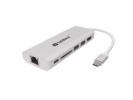 Adapter Sandberg USB-C Dock HDMI+LAN+SD+USB 61W hvid