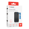 VERBATIM USB 3.2 Gen 2 1TB Pocket SSD, Black/Blue
