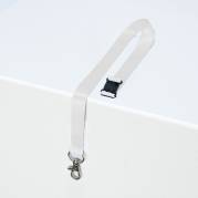 Nøglesnor m/karabinhage genbrugsplast hvid (10)