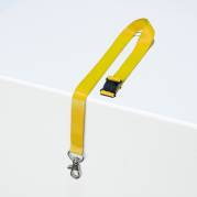 Nøglesnor m/karabinhage genbrugsplast gul (10)