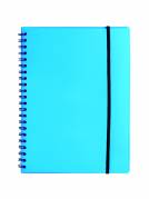 Notesbog A4 plast med spiralryg blå