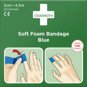 Soft Foam Bandage Blå 3cm x 4,5m