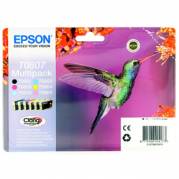 Epson T0807 Multipack Sort Gul Cyan Magenta Lys magenta Lys cyan Bl&aelig;k C13T08074021