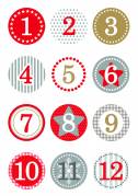 Herma stickers Decor julekalendergaver rød 1-24 (2)