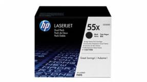 LaserJet 55X black toner HC(2) dual-pack