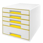 Desk cube WOW m/5-skuffer hvid/gul