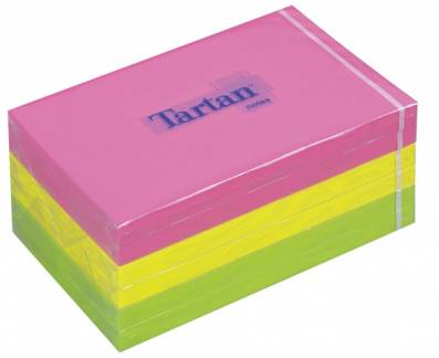 Tartan Notes 76x127 assorteret neon farver