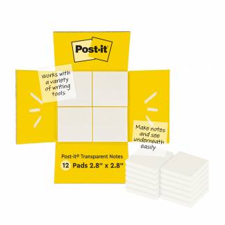 Post-it Notes tranparent 73x73 36sh/pad (12)