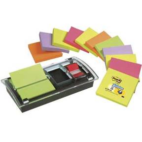 Dispenser t/Z-Notes/Index faner + 12 Z-Notes 76x76 ass.