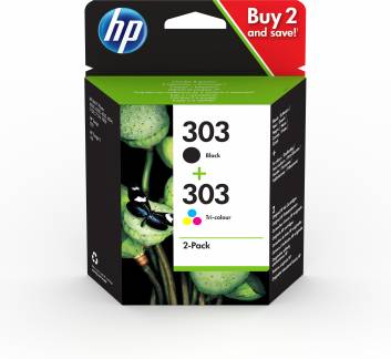 HP 303 tri color & black ink cartridge combo 2-pack