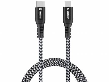 USB-C to USB-C Cable Survivor, Black/White (1m)