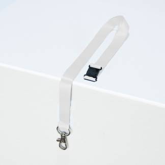 Nøglesnor m/karabinhage genbrugsplast hvid (10)