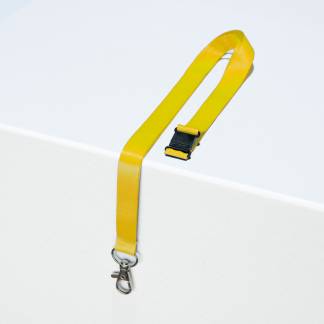 Nøglesnor m/karabinhage genbrugsplast gul (10)