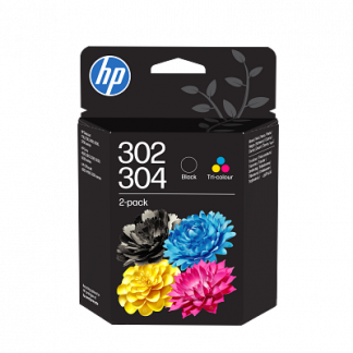 HP 302/304 Tri-color/Black Ink Crtg 2-Pk