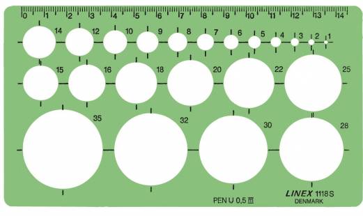 Linex Cirkelskabelonsæt Ø1-30mm 1118S