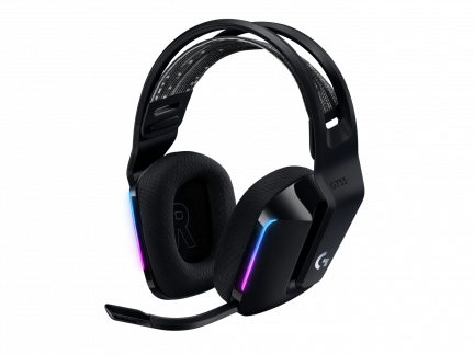 G733 LIGHTSPEED Wireless RGB Gaming Headset, Black