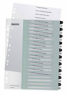 Register printbar PP A4+ 1-20 hvid/sort