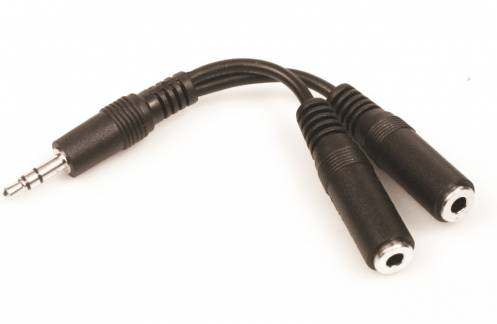 MiniJack Splitter 1-2, Black