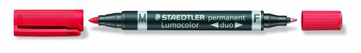 Marker Lumocolor Duo Perm 0,6-1,5mm rød