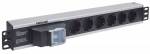 Intellinet 19 1.5U Rackmount 6-Way Power Strip - German Type, With Double Air , No Surge Protection, 1.6m Power Cord (Euro 2-pin plug) Strømfordelingsenhed 6-stik