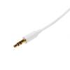 StarTech.com 1m White Slim 3.5mm Stereo Audio Cable - 3.5mm Audio Aux Stereo - Male to Male Headphone Cable - 2x 3.5mm Mini Jack (M) White (MU1MMMSWH) Audiokabel Hvid 1m