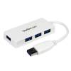 StarTech.com 4 Port USB 3.0 Hub - Multi Port USB Hub w/ Built-in Cable - Powered USB 3.0 Extender for Your Laptop - White (ST4300MINU3W) Hub 4 porte USB