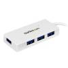 StarTech.com 4 Port USB 3.0 Hub - Multi Port USB Hub w/ Built-in Cable - Powered USB 3.0 Extender for Your Laptop - White (ST4300MINU3W) Hub 4 porte USB