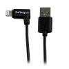 StarTech.com 2m 6ft Angled Black Apple 8-pin Lightning to USB Cable for iPhone iPod iPad - Angled Lightning Cable - Charge & Sync - 2 m (USBLT2MBR) Lightning-kabel 2m