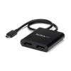 StarTech.com Adapter 24 pin USB-C han (input) -> 2 x 20 pin DisplayPort hun (output) 38.6 m Sort