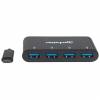 Manhattan USB-C 4-Port Hub/Dock, USB-C to 4x USB-A Ports, 5 Gbps (USB 3.2 Gen1 aka USB 3.0), Bus Power, Cable 20cm, SuperSpeed USB, Black, Three Year Warranty, Blister Hub 4 porte USB