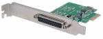 Manhattan PCI Express Card, 1x Parallel DB25 port, 2.0 Mbps, IEEE 1284, x1 x4 x8 x16 lane buses, Supports EPP/ECP/SPP modes, Three Year Warranty, Box Parallel adapter PCI Express x1 2Mbps