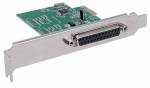 Manhattan PCI Express Card, 1x Parallel DB25 port, 2.0 Mbps, IEEE 1284, x1 x4 x8 x16 lane buses, Supports EPP/ECP/SPP modes, Three Year Warranty, Box Parallel adapter PCI Express x1 2Mbps