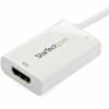 StarTech.com USB C to HDMI 2.0 Adapter Power Delivery, 4K 60Hz USB Type-C to HDMI Display/Monitor Video Converter, 60W PD Pass-Through Charging Port, Thunderbolt 3 Compatible, White - USB-C Display Adapter (CDP2HDUCPW) Ekstern videoadapter