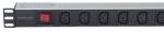 Intellinet 19 1U Rackmount 8-Output C13 Power Distribution Unit (PDU), With Removable Power Cable and Rear C14 Input (Euro 2-pin plug) Strømfordelingsenhed 8-stik Sort 2m