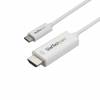 StarTech.com 6ft (2m) USB C to HDMI Cable, 4K 60Hz USB Type C to HDMI 2.0 Video Adapter Cable, Thunderbolt 3 Compatible, Laptop to HDMI Monitor/Display, DP 1.2 Alt Mode HBR2 Cable, White - 4K USB-C Video Cable (CDP2HD2MWNL) Ekstern videoadapter