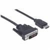 Manhattan Videokabel HDMI / DVI 1.8m Sort