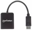 Manhattan DisplayPort to 2-Port DisplayPort Splitter Hub MST, 4K@30Hz, USB-A Powered, Video Wall Function, Black, Blister Video-/audiosplitter DisplayPort