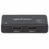 Manhattan 4K 2-Port HDMI Splitter, 4K@30Hz, AC Powered, Boxed, Black (Euro 2-pin plug) Video-/audiosplitter HDMI