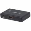 Manhattan 4K 2-Port HDMI Splitter, 4K@30Hz, AC Powered, Boxed, Black (Euro 2-pin plug) Video-/audiosplitter HDMI