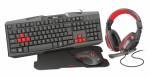 Trust Ziva 4-in-1 Gaming Bundle Tastatur, mus, headset og musepudesæt Kabling