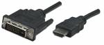 Manhattan Videokabel HDMI / DVI 1m Sort